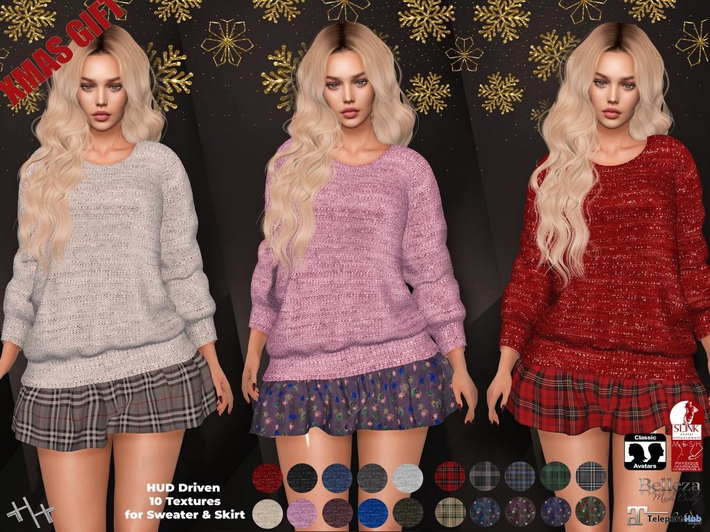 Monica Outfit December 2018 Group Gift by Hilly Haalan - Teleport Hub - teleporthub.com