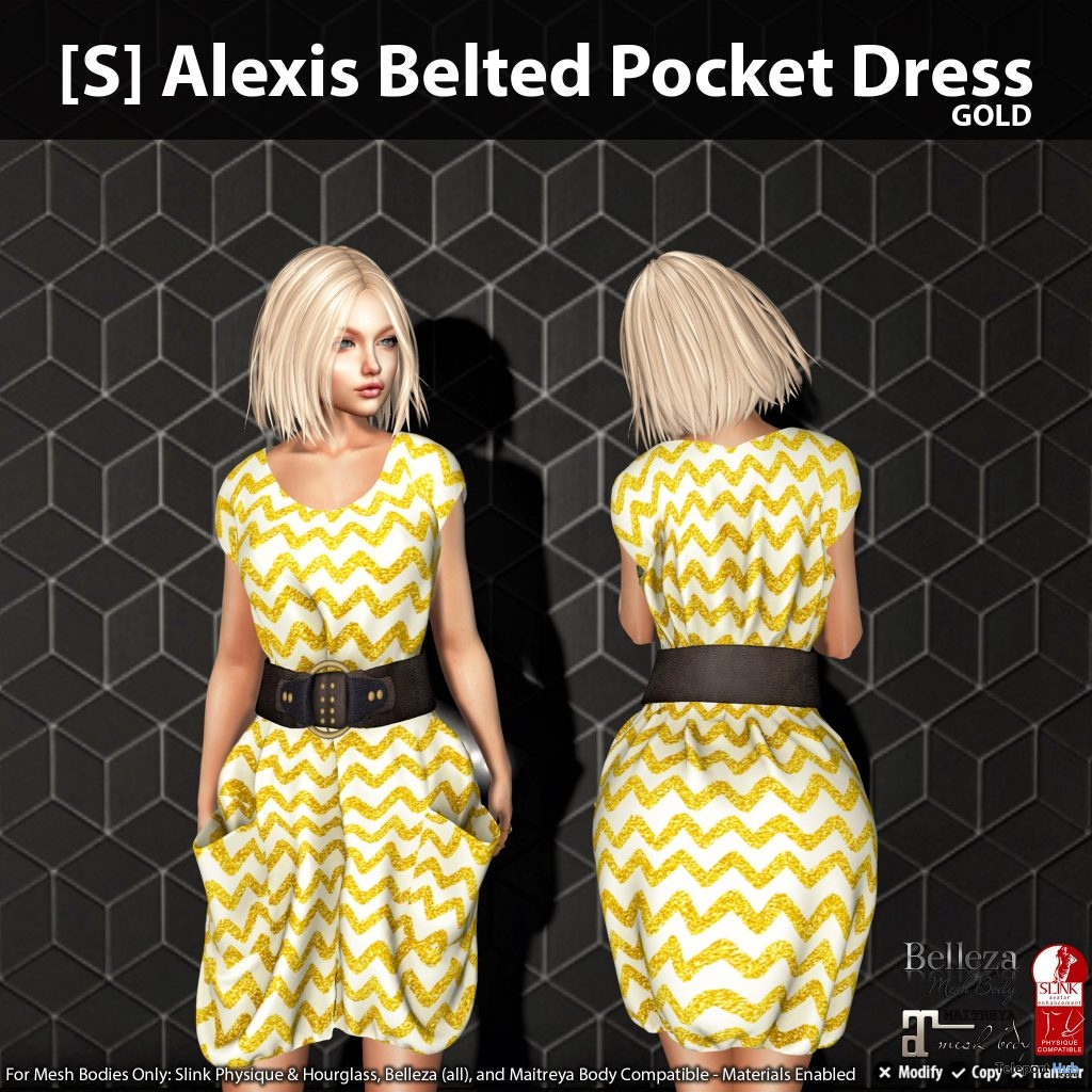 New Release: [S] Alexis Belted Pocket Dress by [satus Inc] - Teleport Hub - teleporthub.com