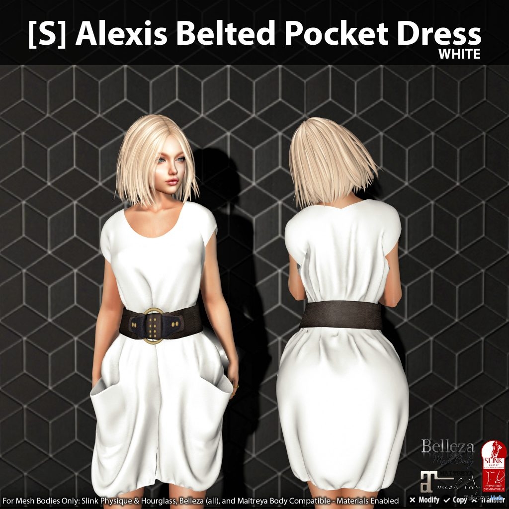 New Release: [S] Alexis Belted Pocket Dress by [satus Inc] - Teleport Hub - teleporthub.com