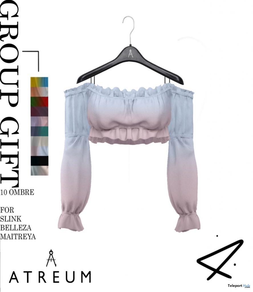 Ruffled Crop Top Ombre Pack December 2018 Gift by Atreum - Teleport Hub - teleporthub.com