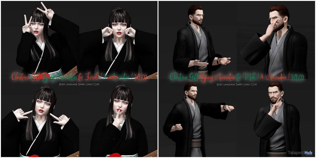 Typing Animation For Female & Male Christmas 2018 Gifts by Body Language Sweet Lovely Cute - Teleport Hub - teleporthub.com