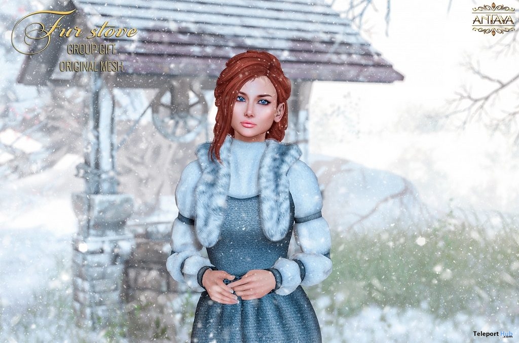 Fur Stole January 2019 Group Gift by ANTAYA - Teleport Hub - teleporthub.com