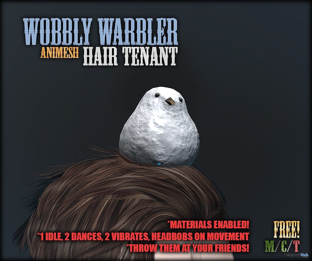 Wobbly Warbler Companion Pet January 2019 Group Gift by [ContraptioN] - Teleport Hub - teleporthub.com