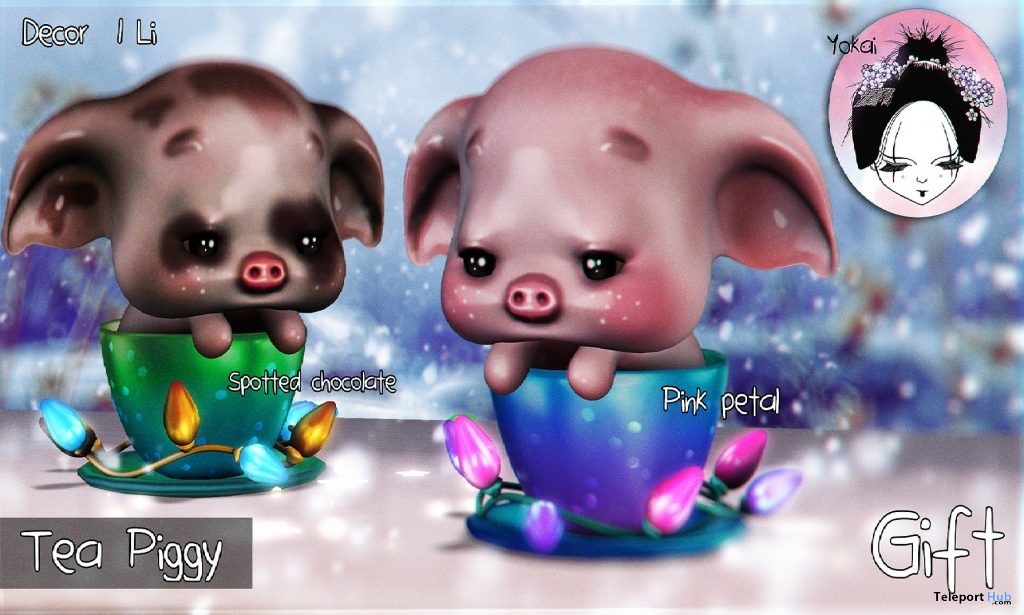 Tea Piggy January 2019 Gift by Yokai - Teleport Hub - teleporthub.com
