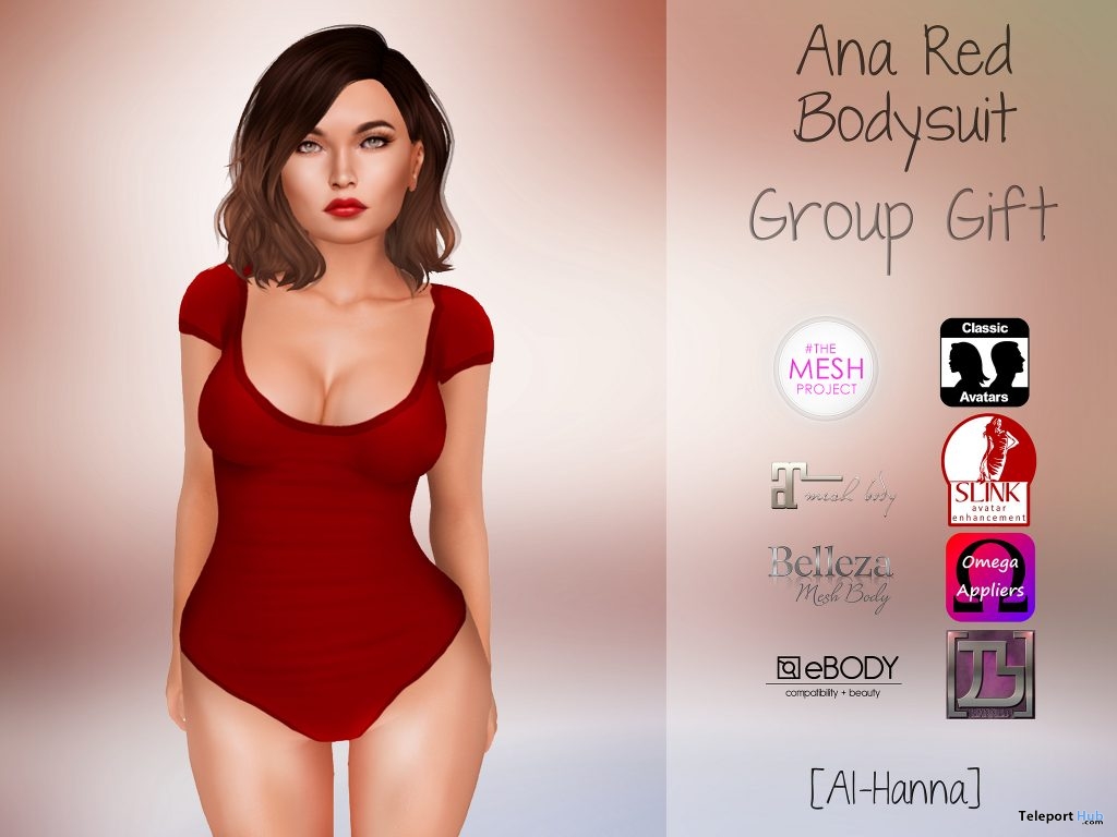 Ana Red Bodysuit January 2019 Group Gift by Al-Hanna - Teleport Hub - teleporthub.com