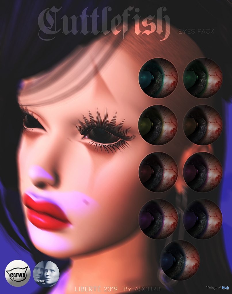 Cuttlefish Eyes Pack January 2019 Group Gift by Liberte - Teleport Hub - teleporthub.com