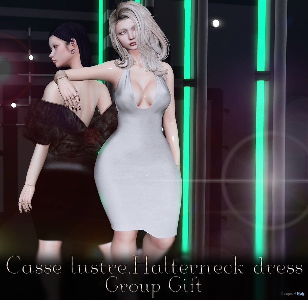 Halterneck Dress January 2019 Group Gift by Casse Lustre - Teleport Hub - teleporthub.com