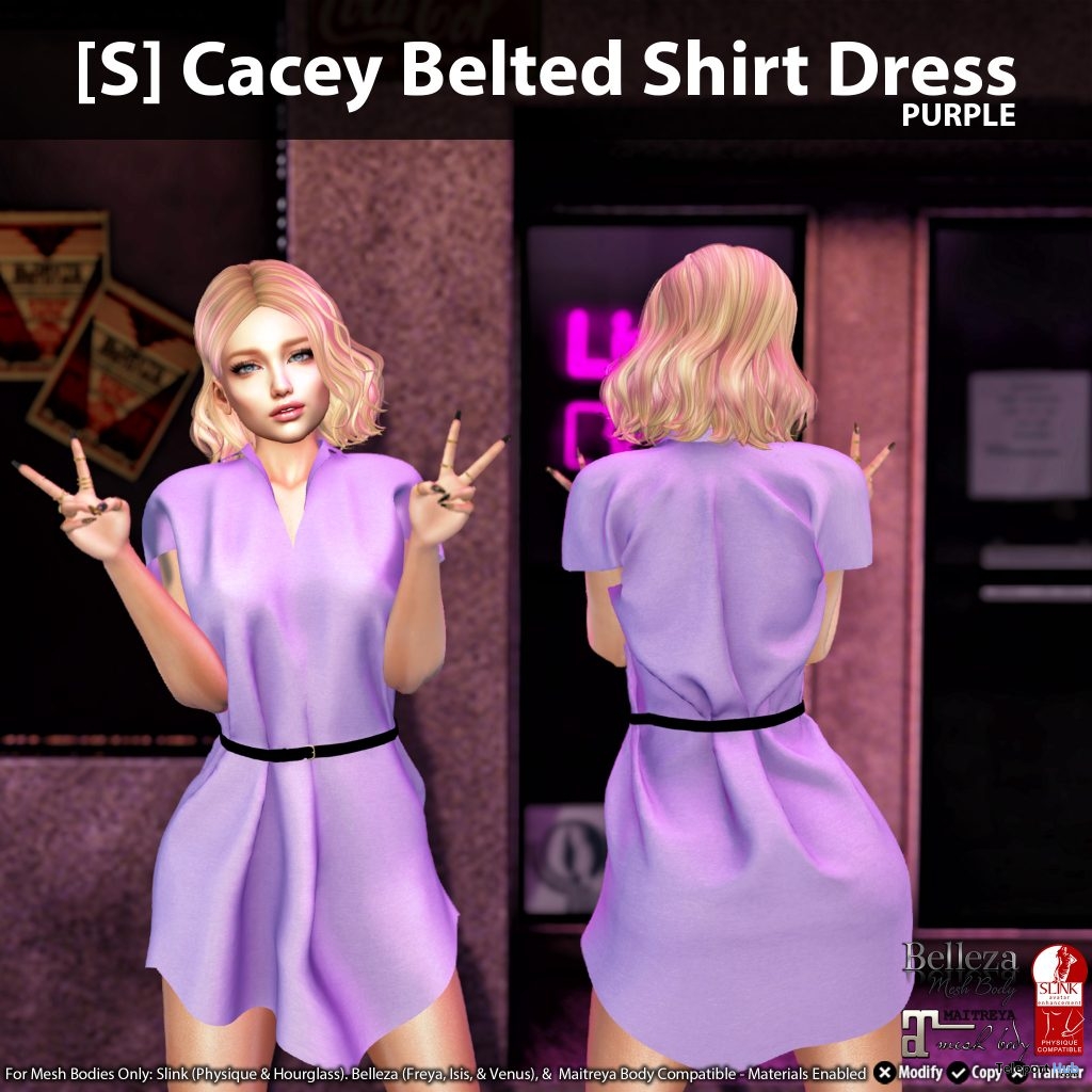 New Release: [S] Cacey Belted Shirt Dress by [satus Inc] - Teleport Hub - teleporthub.com