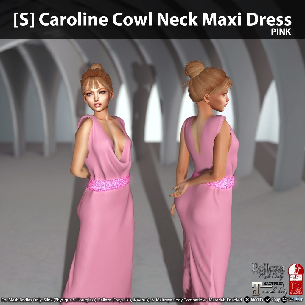 New Release: [S] Caroline Cowl Neck Maxi Dress by [satus Inc] - Teleport Hub - teleporthub.com