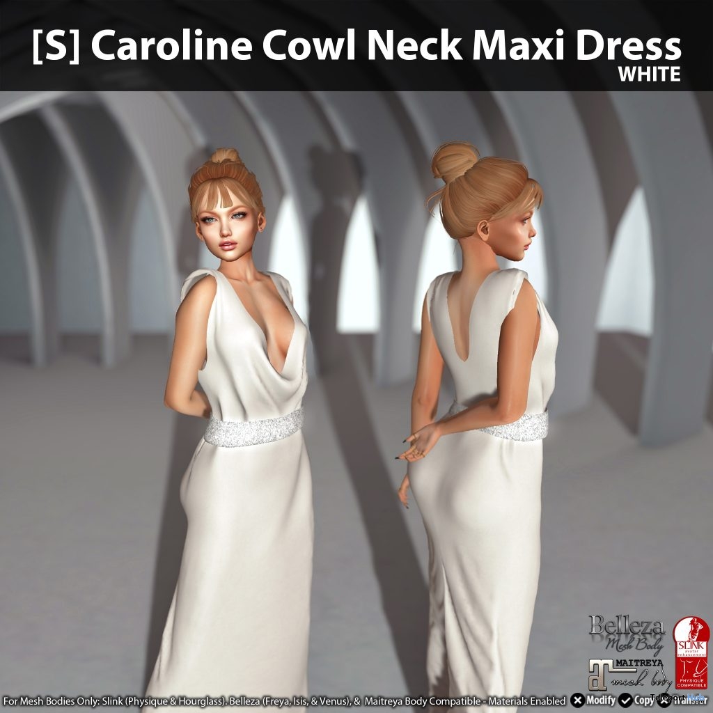 New Release: [S] Caroline Cowl Neck Maxi Dress by [satus Inc] - Teleport Hub - teleporthub.com