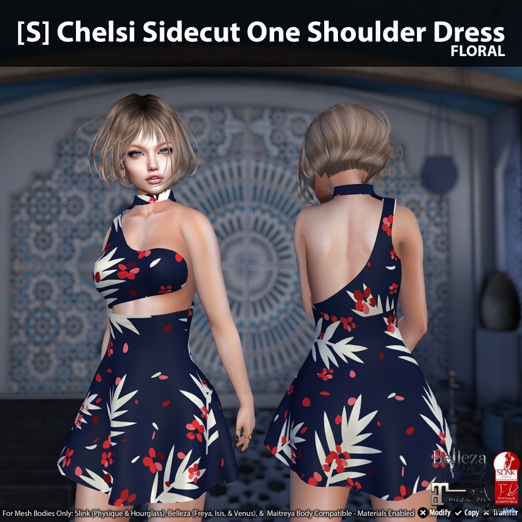 New Release: [S] Chelsi Sidecut One Shoulder Dress by [satus Inc] - Teleport Hub - teleporthub.com