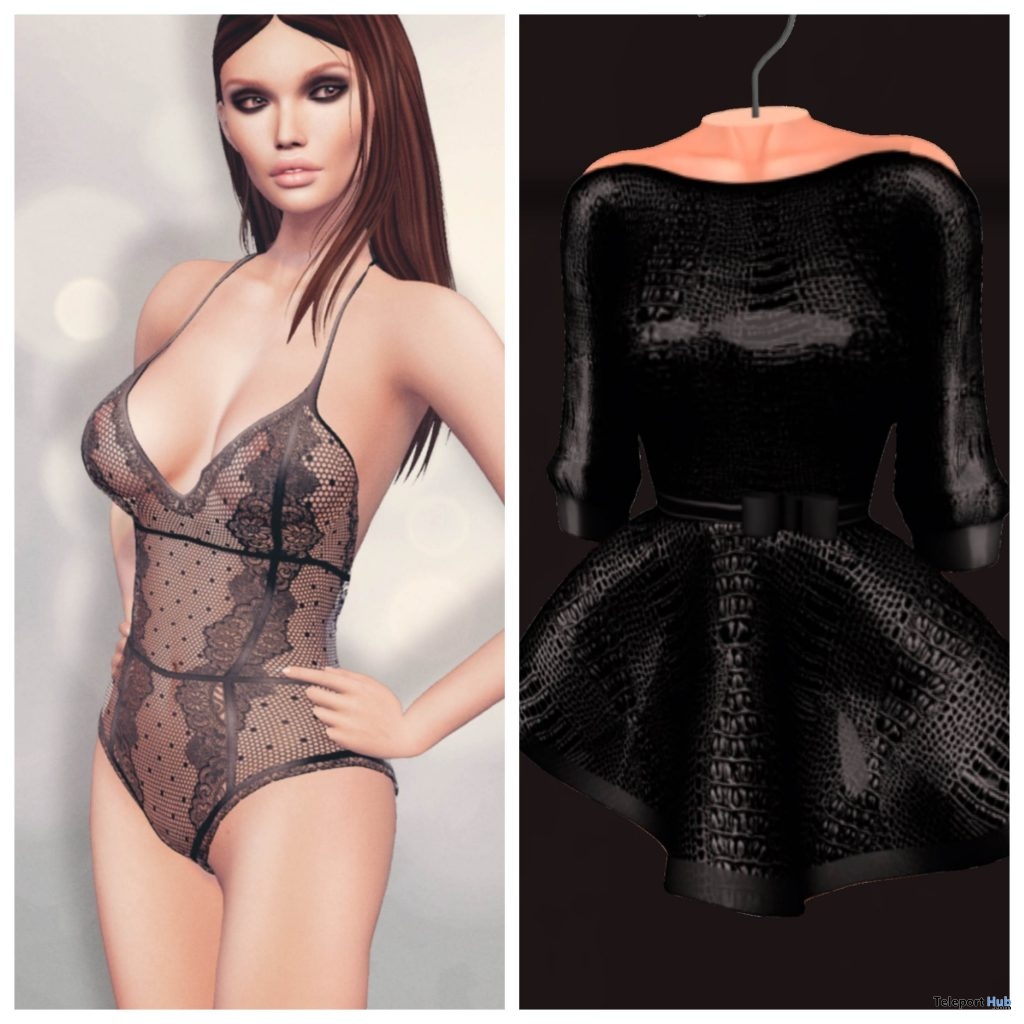 Predator Black Dress & Valentine Lingerie January 2019 Group Gift by Canimal - Teleport Hub - teleporthub.com