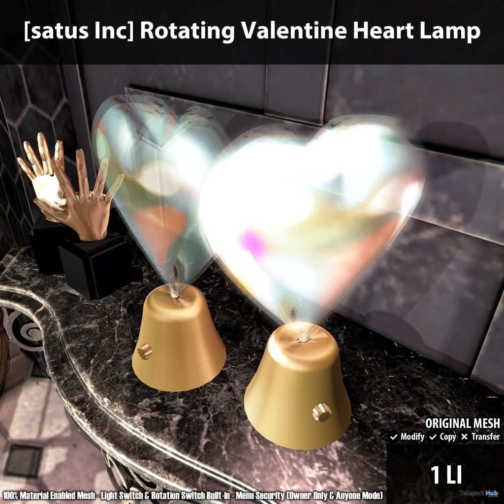 New Release: Rotating Valentine Heart Lamp by [satus Inc] - Teleport Hub - teleporthub.com
