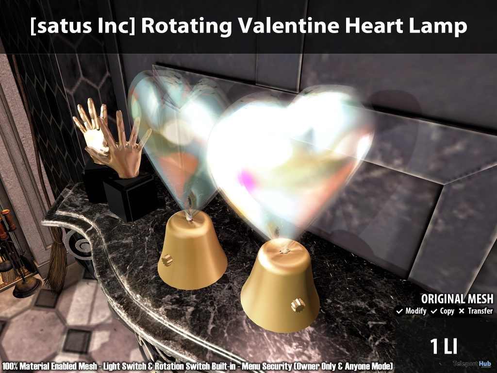 New Release: Rotating Valentine Heart Lamp by [satus Inc] - Teleport Hub - teleporthub.com