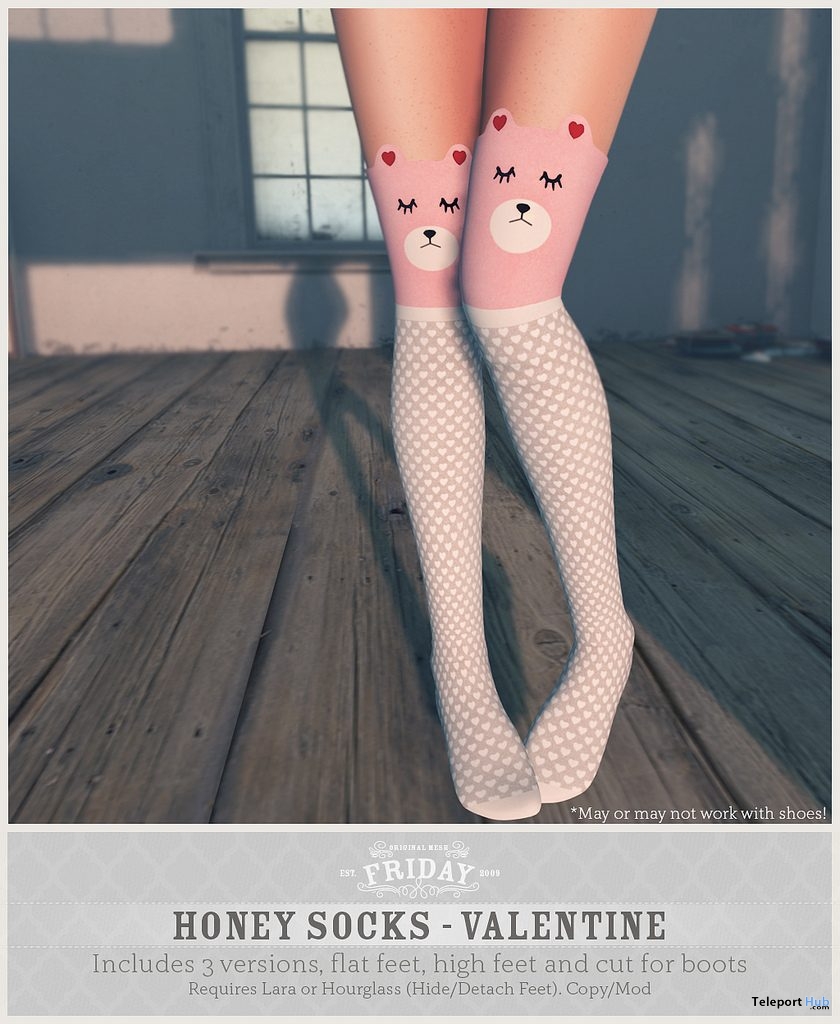 Honey Socks Valentine February 2019 White River Farms Group Gift by friday - Teleport Hub - teleporthub.com