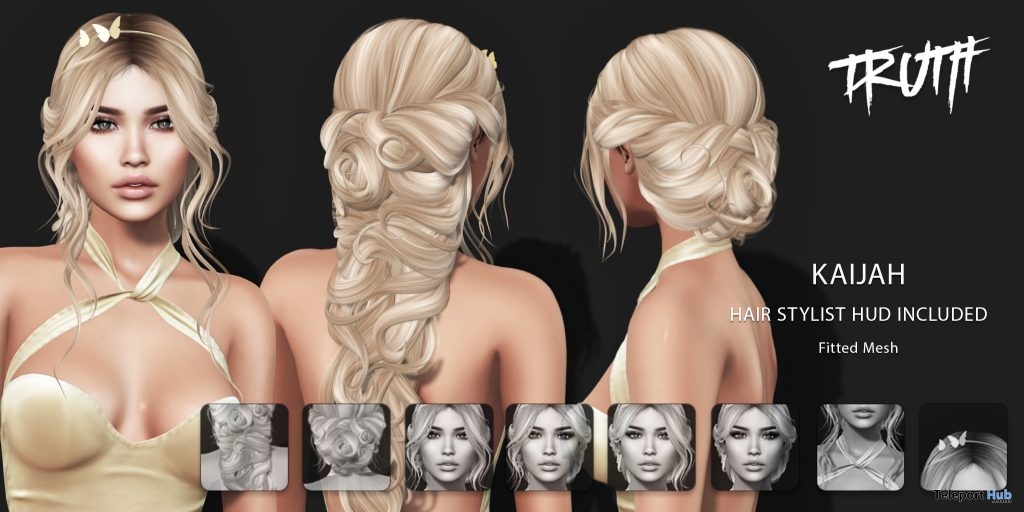 Kaijah Hair Fatpack With Style HUD Group Gift by TRUTH HAIR - Teleport Hub - teleporthub.com