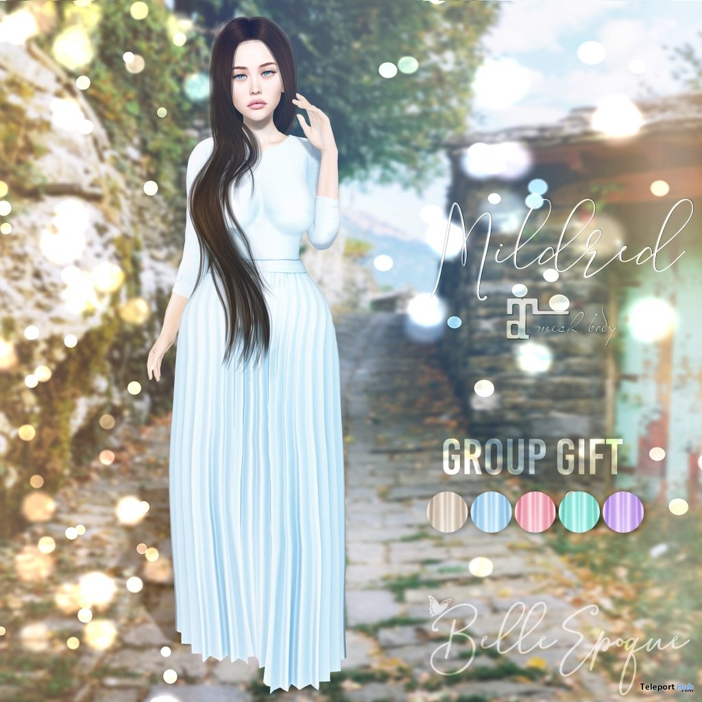 Mildred Dress Fatpack March 2019 Group Gift by Belle Epoque - Teleport Hub - teleporthub.com