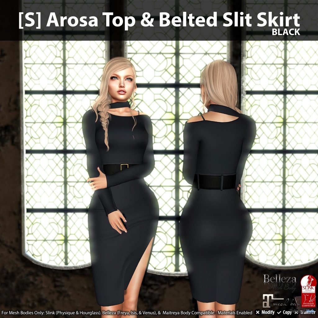 [S] Arosa Top & Belted Slit Skirt Fatpack Group Gift by [satus Inc] - Teleport Hub - teleporthub.com