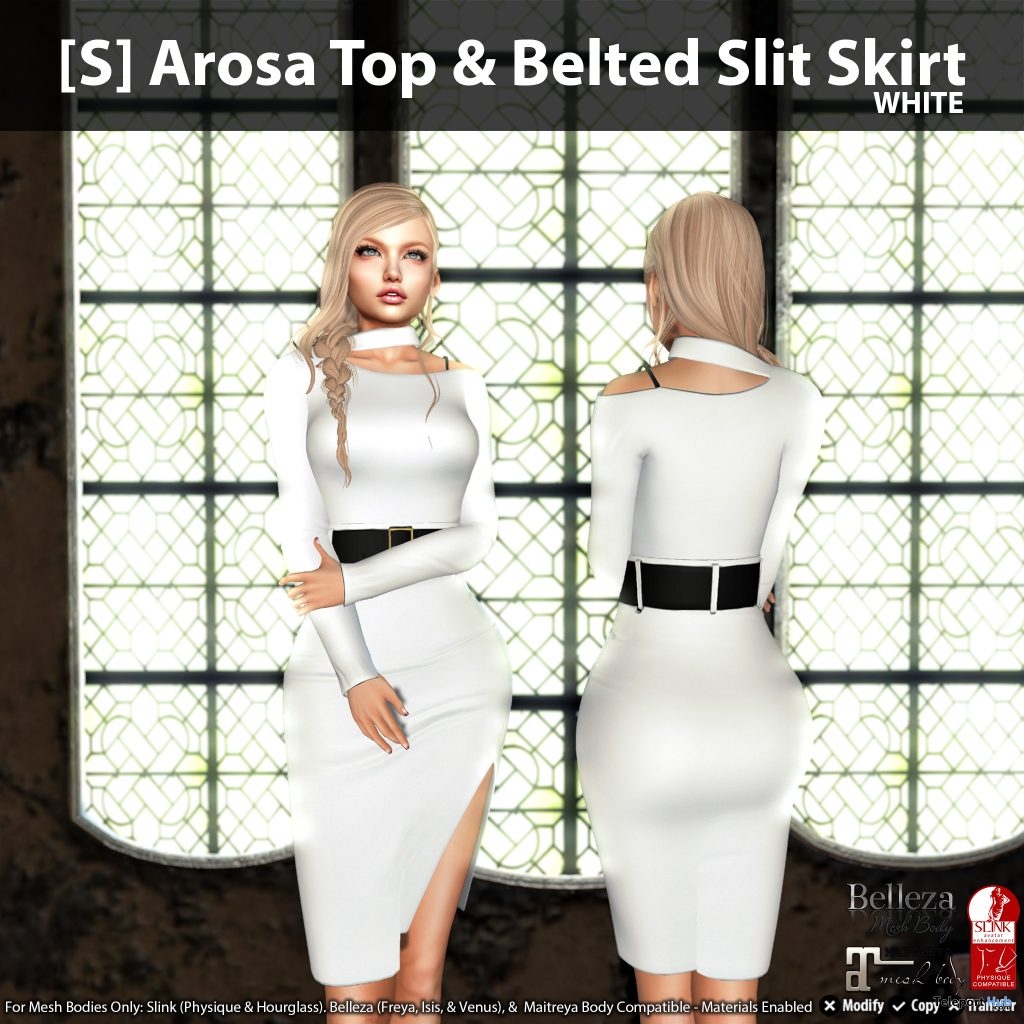 [S] Arosa Top & Belted Slit Skirt Fatpack Group Gift by [satus Inc] - Teleport Hub - teleporthub.com