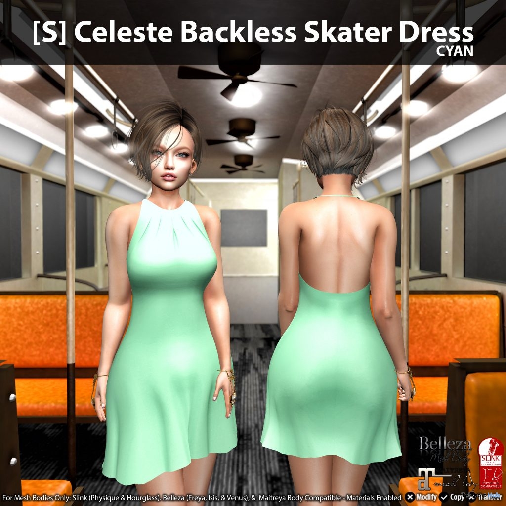 New Release: [S] Celeste Backless Skater Dress by [satus Inc] - Teleport Hub - teleporthub.com