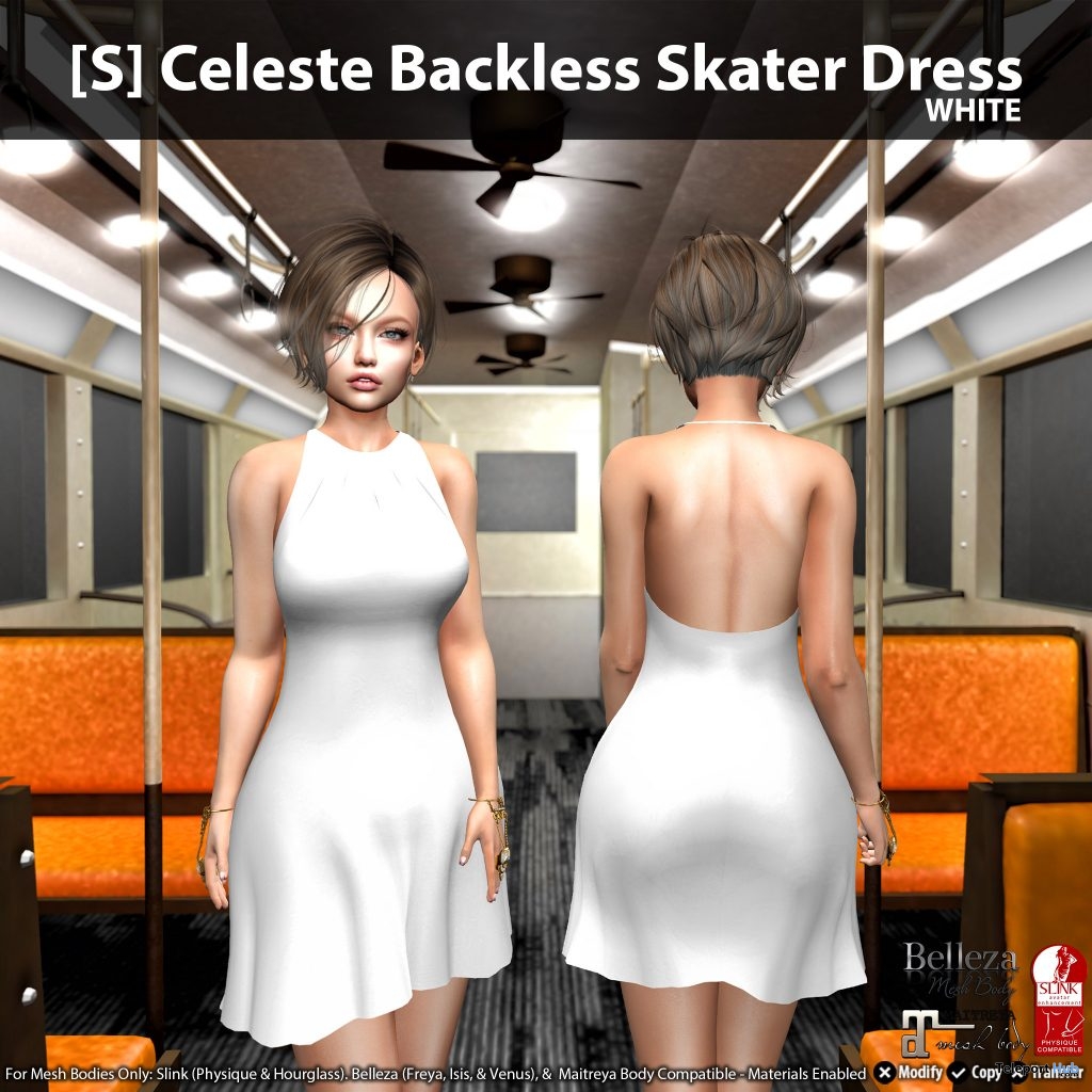 New Release: [S] Celeste Backless Skater Dress by [satus Inc] - Teleport Hub - teleporthub.com
