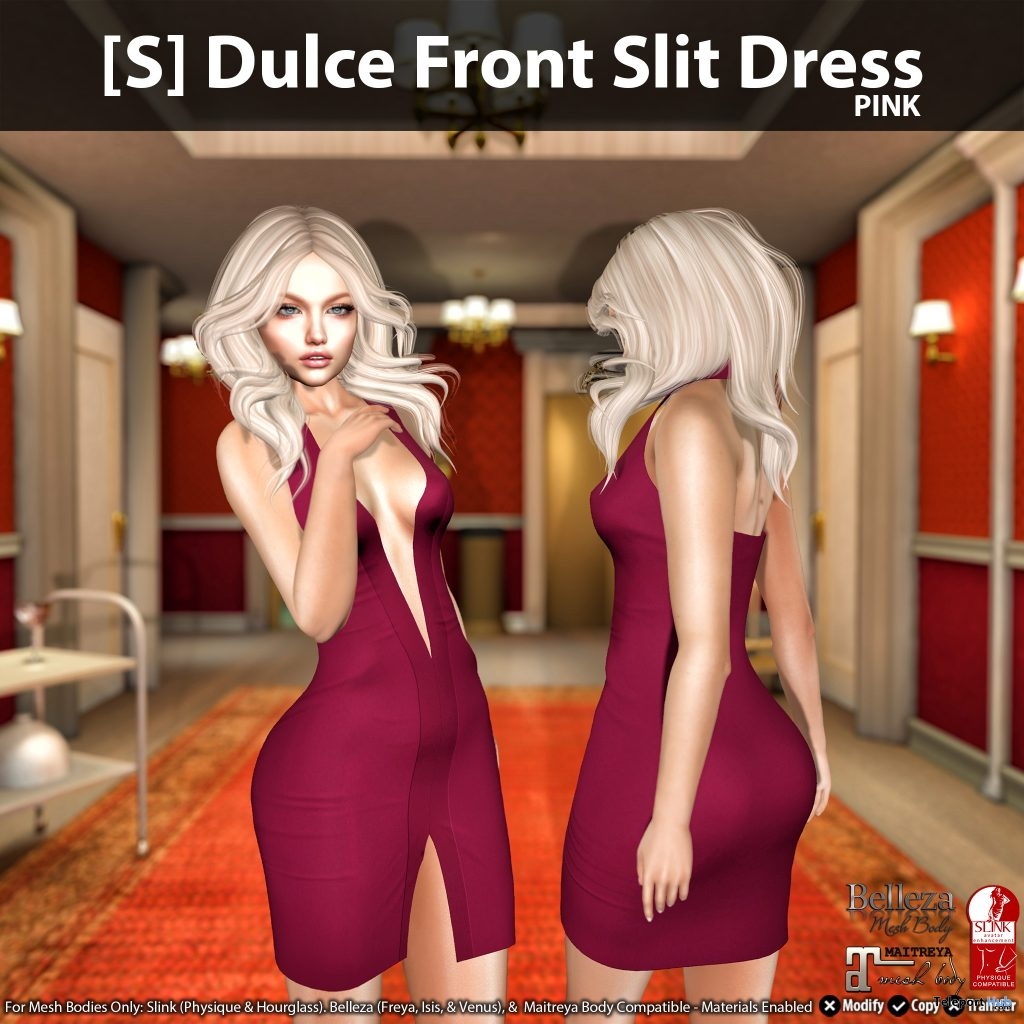 New Release: [S] Dulce Front Slit Dress by [satus Inc] - Teleport Hub - teleporthub.com