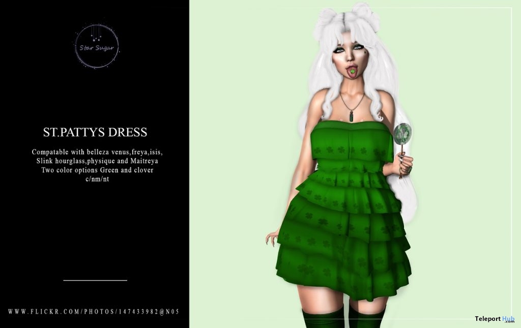 St. Patty's Dress March 2019 Gift by Star Sugar - Teleport Hub - teleporthub.com