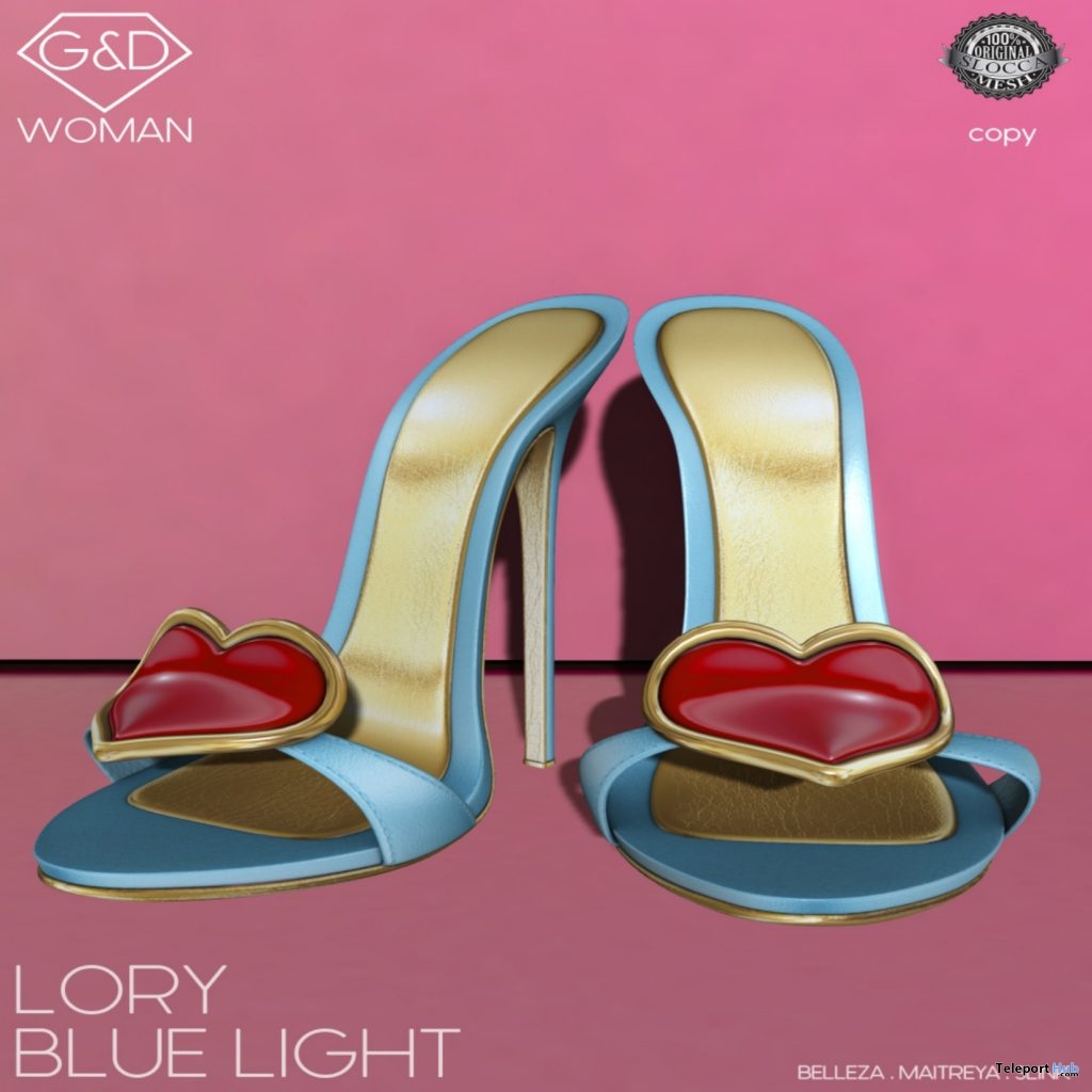 Lory Blue Light Heels February 2019 Group Gift by G&D The Italian Style - Teleport Hub - teleporthub.com