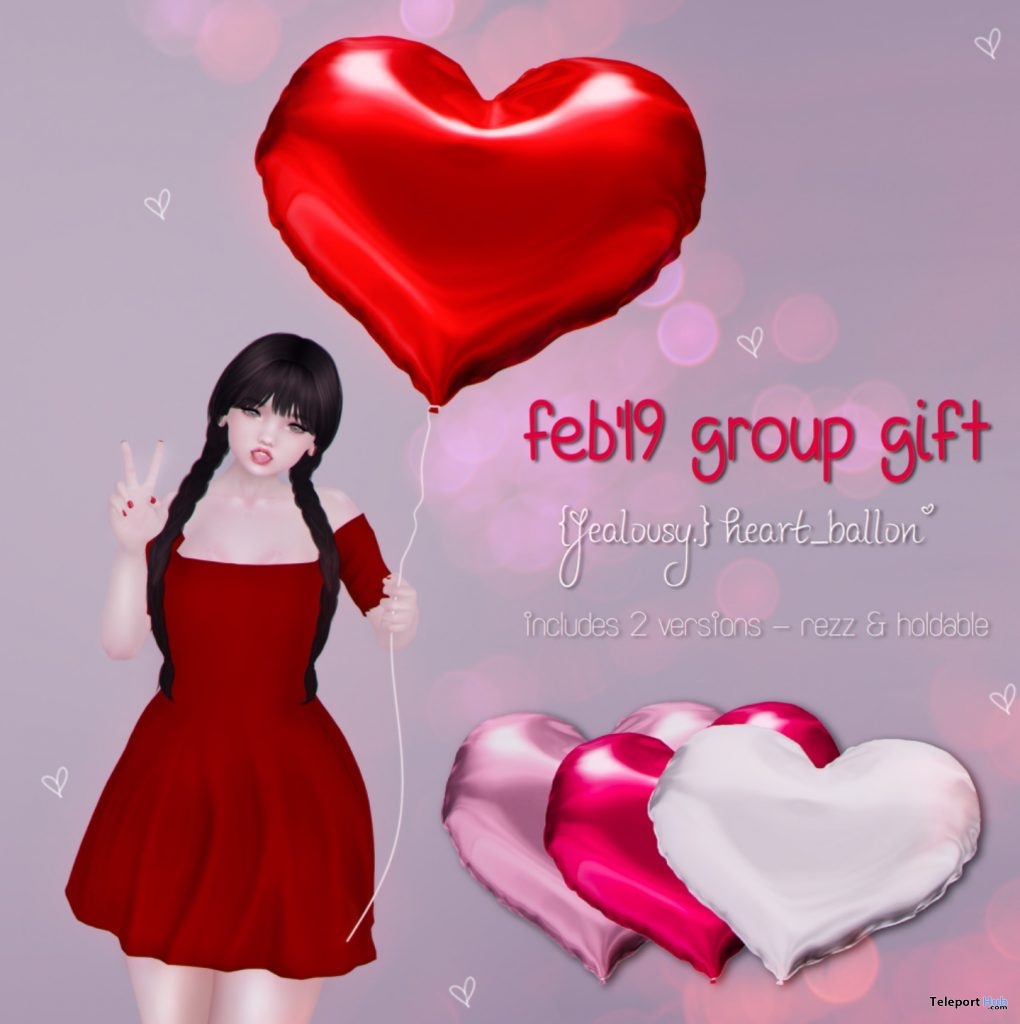 Heart Balloon February 2019 Group Gift by {jealousy} - Teleport Hub - teleporthub.com