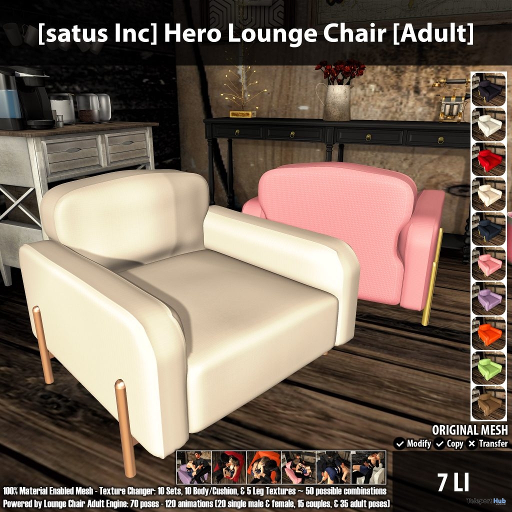 New Release: Hero Lounge Chair by [satus Inc] - Teleport Hub - teleporthub.com