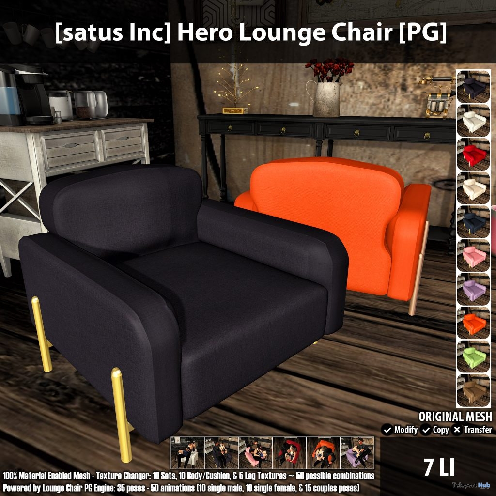New Release: Hero Lounge Chair by [satus Inc] - Teleport Hub - teleporthub.com