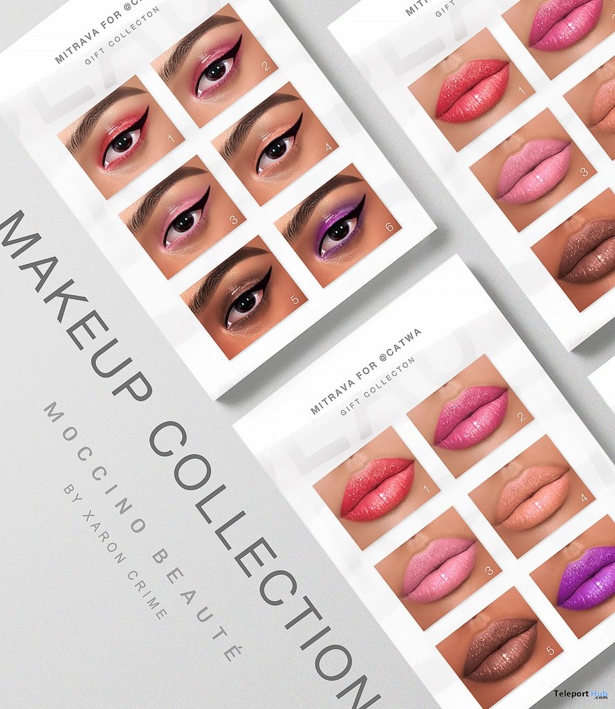 Mitrava Makeup Collection For Catwa Head March 2019 Group Gift by Moccino Beaute - Teleport Hub - teleporthub.com