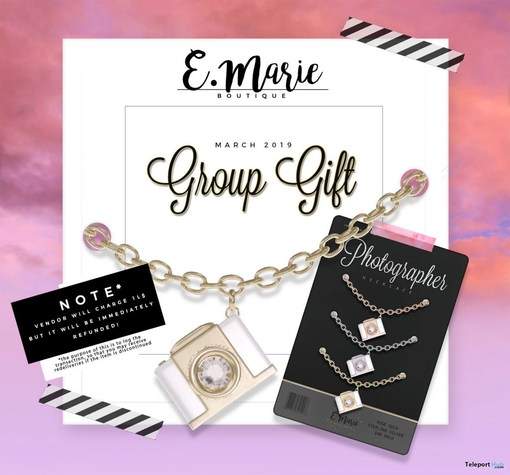 Photographer Necklace March 2019 Group Gift by e.marie - Teleport Hub - teleporthub.com