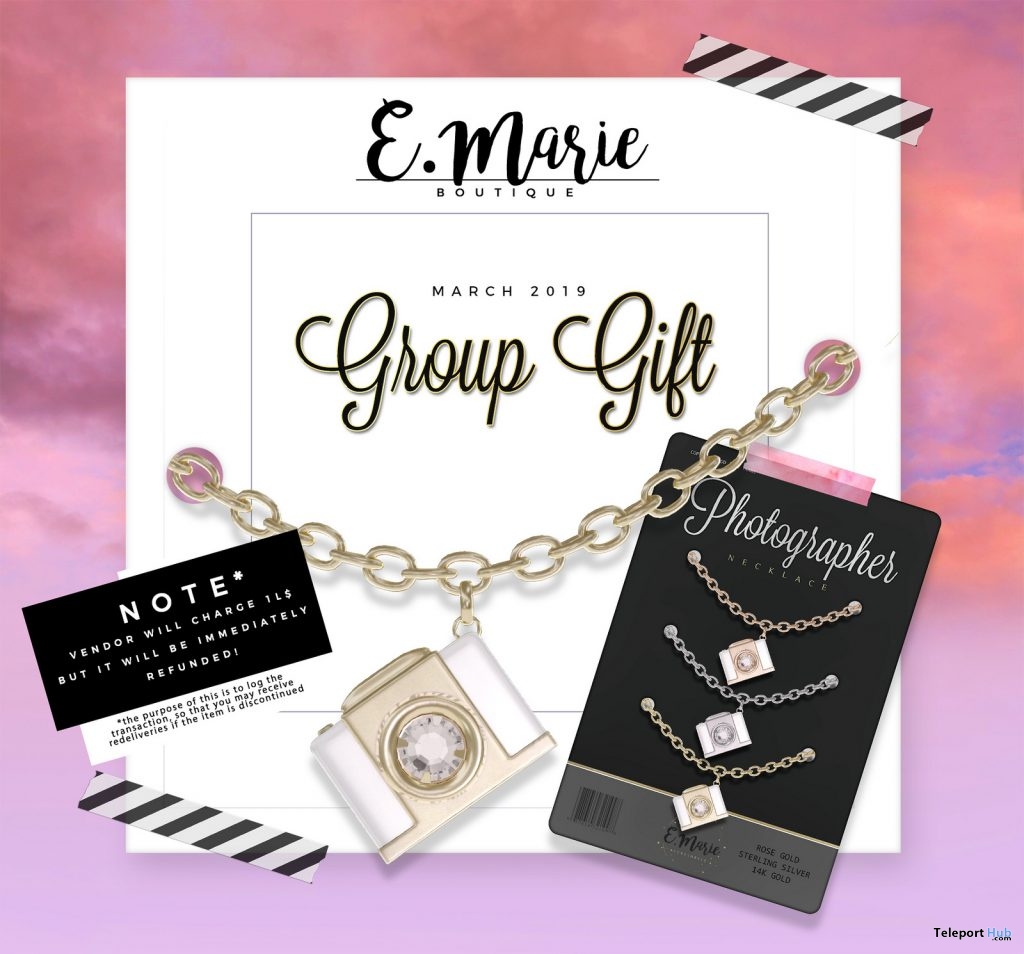 Photographer Necklace March 2019 Group Gift by e.marie - Teleport Hub - teleporthub.com