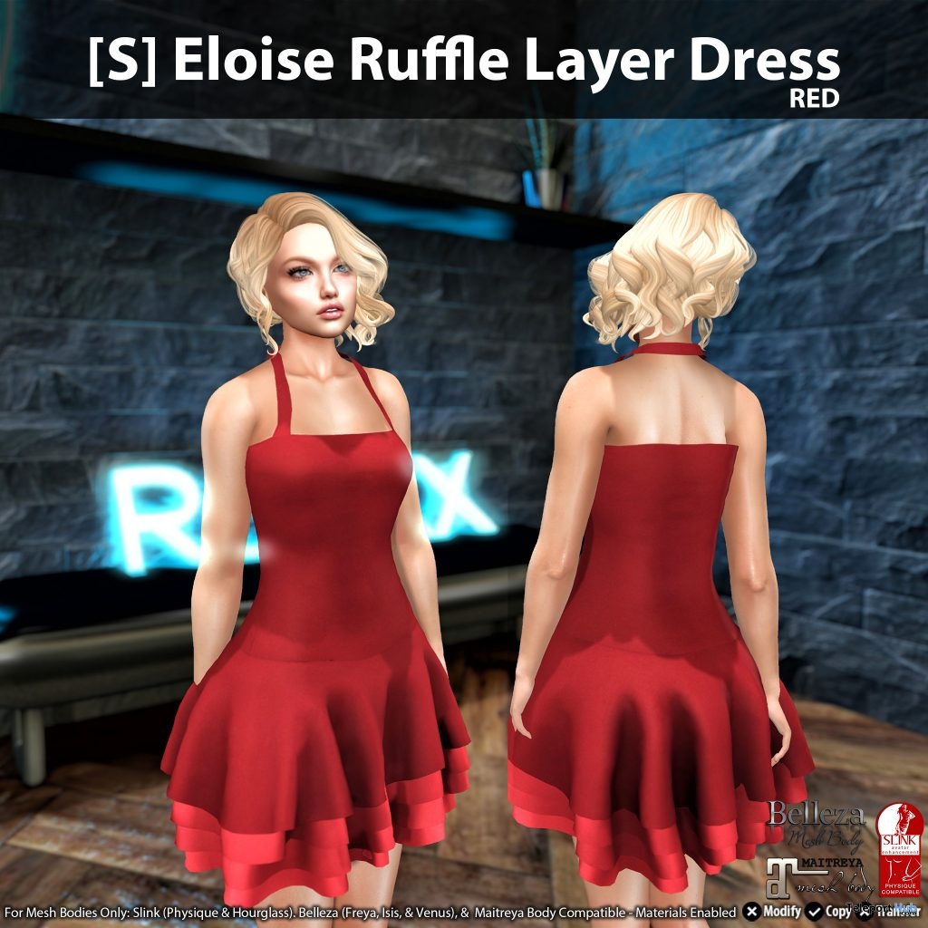 New Release: [S] Eloise Ruffle Layer Dress by [satus Inc] - Teleport Hub - teleporthub.com