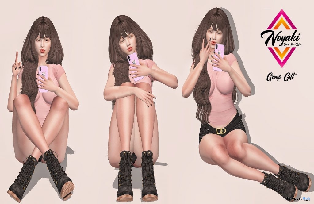 Selfie Girl Bento Poses April 2019 Group Gift by Noyaki - Teleport Hub - teleporthub.com