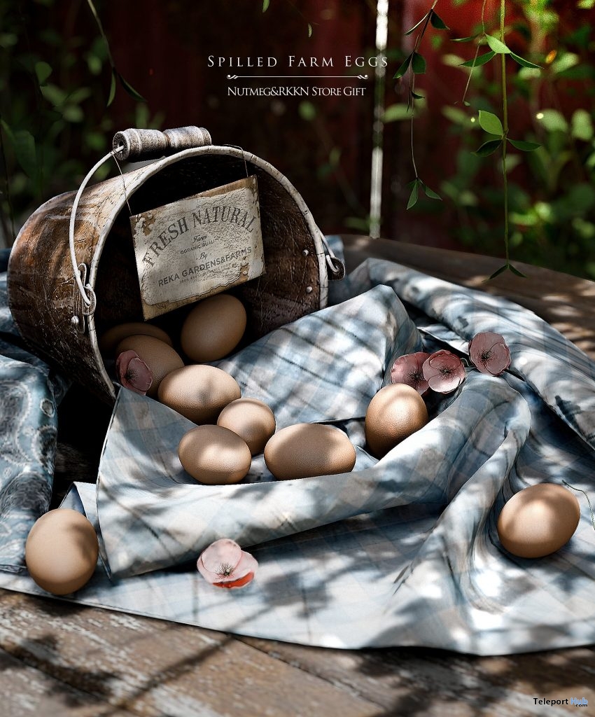 Spilled Farm Eggs April 2019 Group Gift by Nutmeg x RKKN - Teleport Hub - teleporthub.com