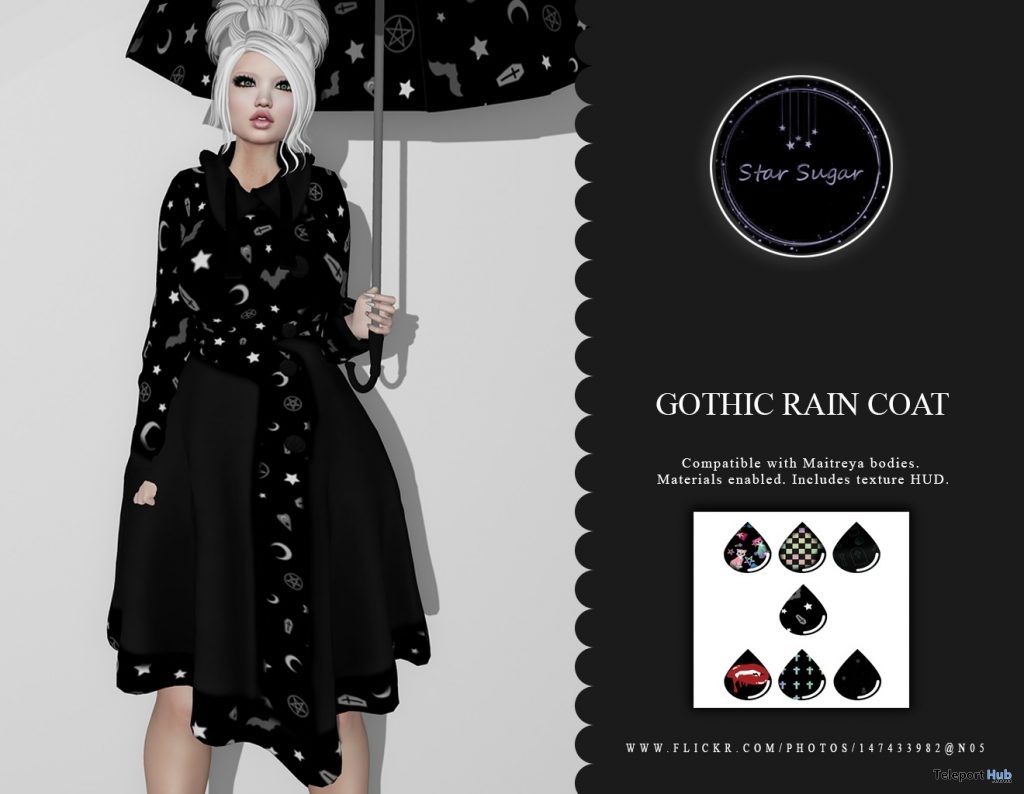 Gothic RainCoat April 2019 Group Gift by Star Sugar - Teleport Hub - teleporthub.com
