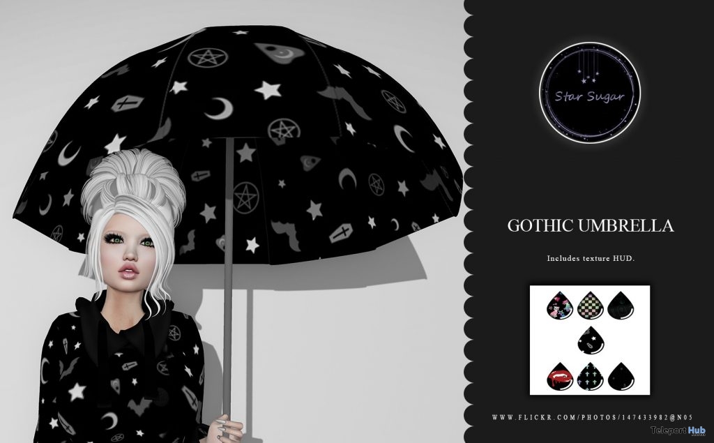 Gothic Umbrella April 2019 Gift by Star Sugar - Teleport Hub - teleporthub.com