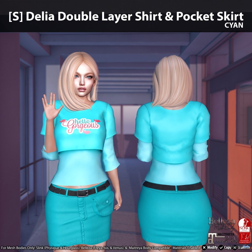 New Release: [S] Delia Double Layer Shirt & Pocket Skirt by [satus Inc] - Teleport Hub - teleporthub.com