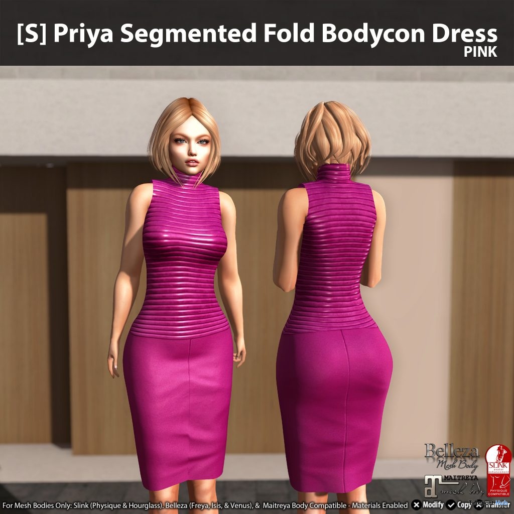 New Release: [S] Priya Segmented Fold Bodycon Dress by [satus Inc] - Teleport Hub - teleporthub.com