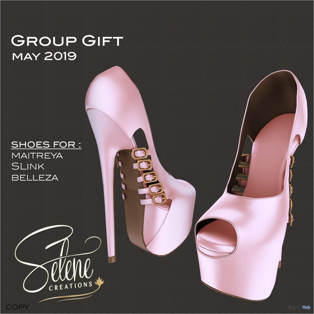 Pink Peep Toe Pumps May 2019 Group Gift by Selene Creations - Teleport Hub - teleporthub.com