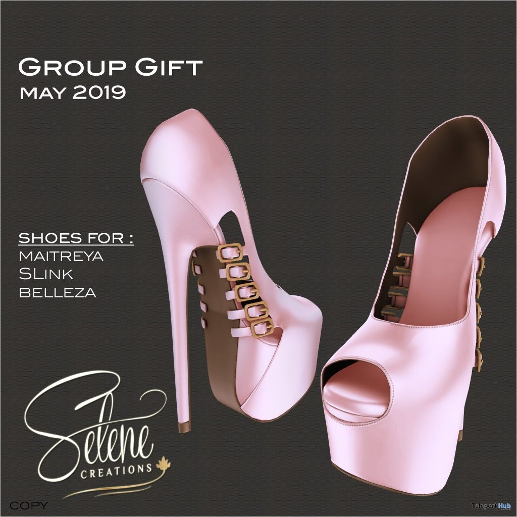 Pink Peep Toe Pumps May 2019 Group Gift by Selene Creations - Teleport Hub - teleporthub.com