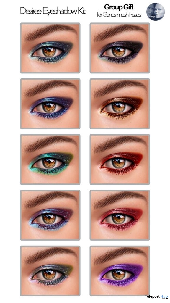 Deziree Eyeshadows May 2019 Group Gift by [theSkinnery] - Teleport Hub - teleporthub.com