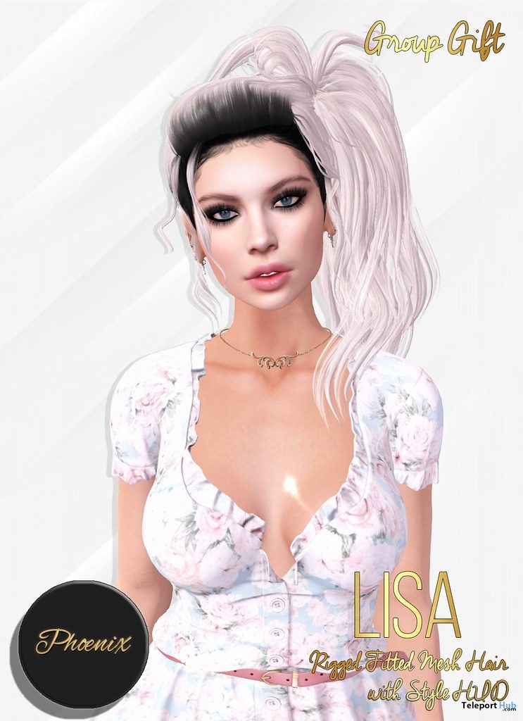 Lisa Hair With Style HUD May 2019 Group Gift by Phoenix Hair - Teleport Hub - teleporthub.com