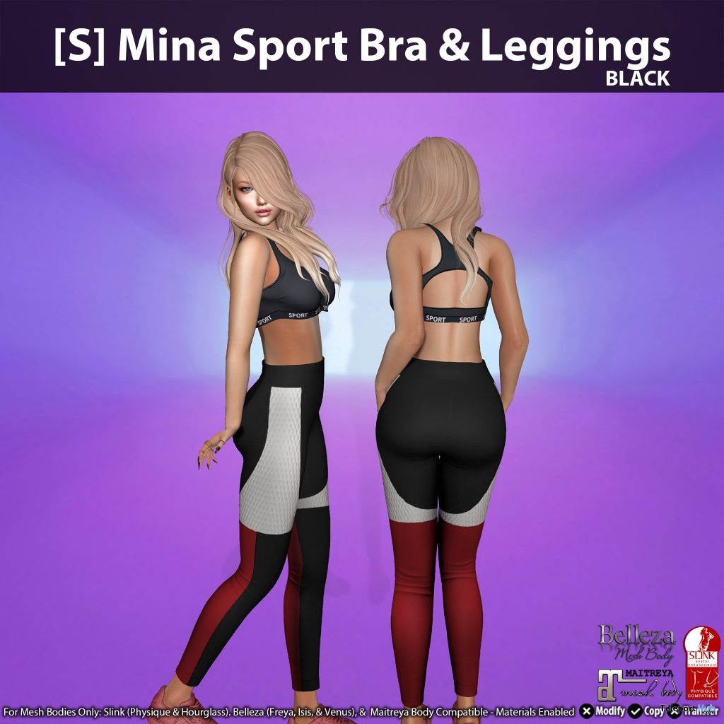 New Release: [S] Mina Sport Bra & Leggings by [satus Inc] - Teleport Hub - teleporthub.com