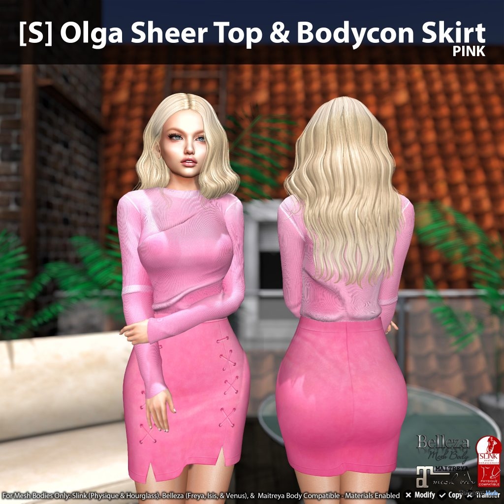 New Release: [S] Olga Sheer Top & Bodycon Skirt by [satus Inc] - Teleport Hub - teleporthub.com