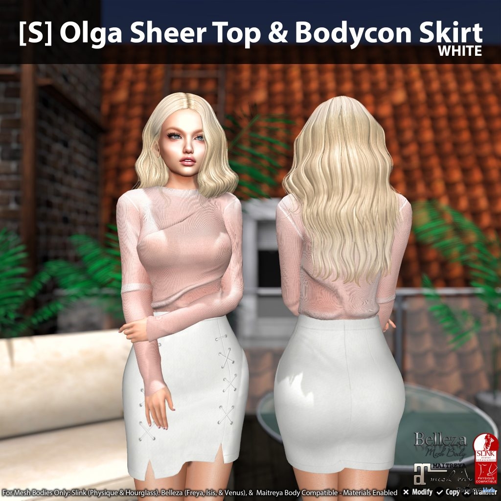 New Release: [S] Olga Sheer Top & Bodycon Skirt by [satus Inc] - Teleport Hub - teleporthub.com