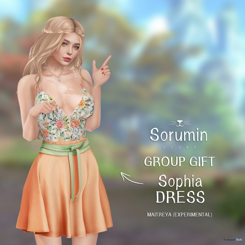 Sophia Dress June 2019 Group Gift by Sorumin - Teleport Hub - teleporthub.com