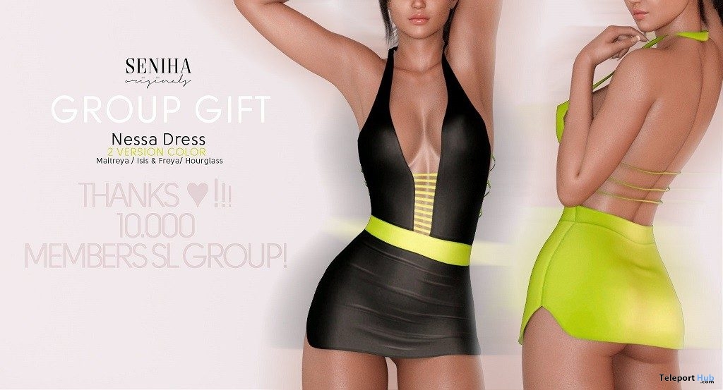 Nessa Fluor Dress June 2019 Group Gift by Seniha Originals - Teleport Hub - teleporthub.com